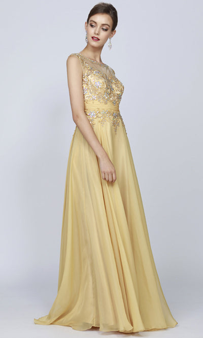 Juliet Dresses 552 - Keyhole Back Cap Sleeve Gown Formal Gowns