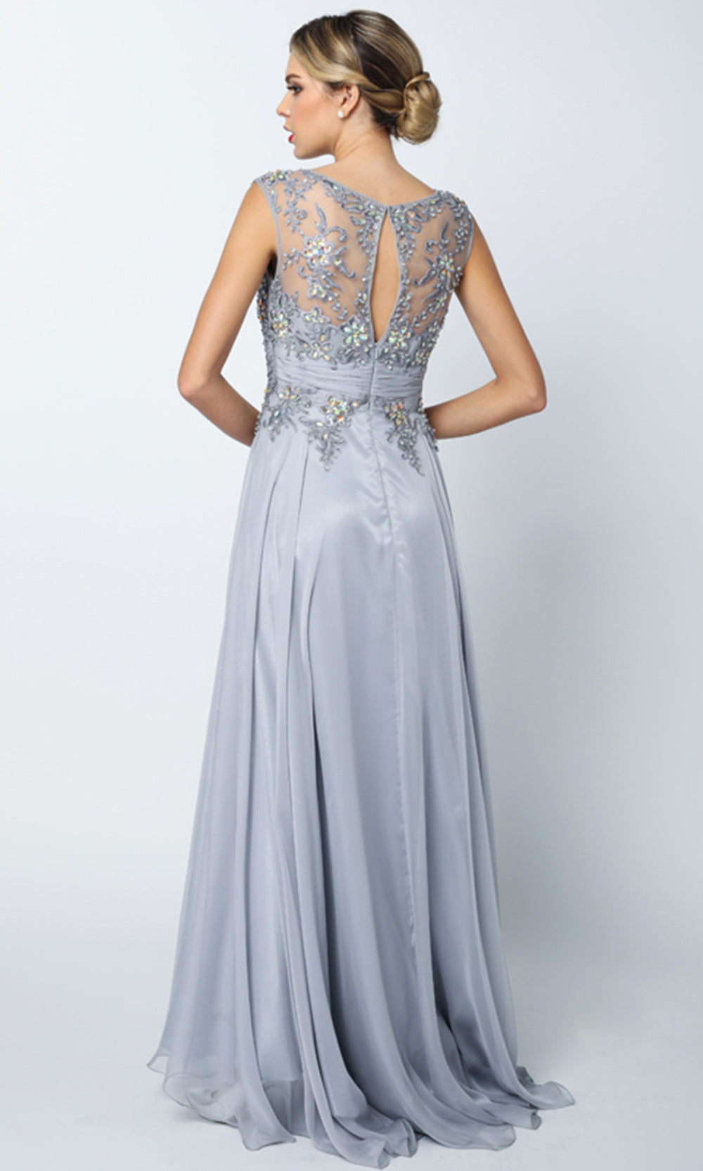 Juliet Dresses 552 - Keyhole Back Cap Sleeve Gown Formal Gowns