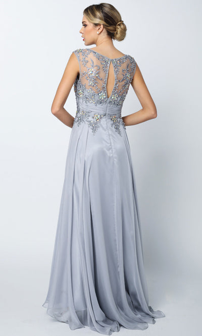 Juliet Dresses 552 - Keyhole Back Cap Sleeve Gown Formal Gowns