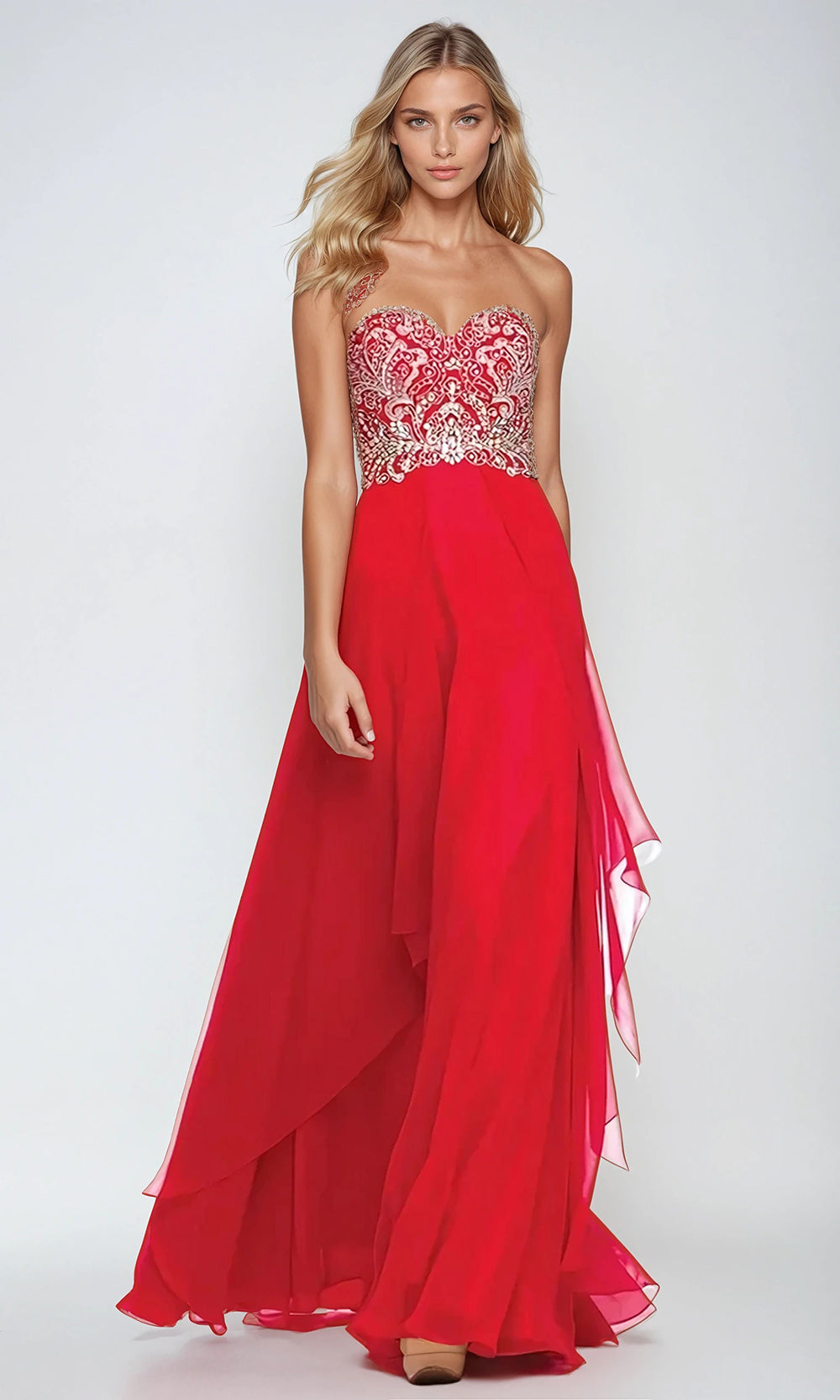 Juliet Dresses 553 - Sweetheart Layered A-Line Gown Formal Gowns