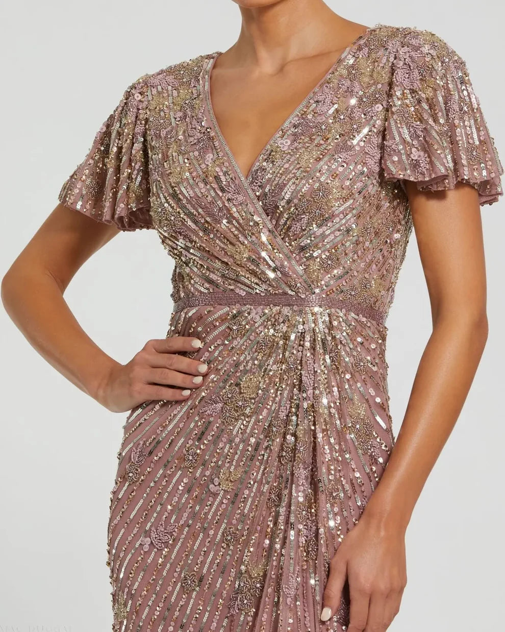 Mac Duggal 5582 - Surplice V-Neck Formal Dress