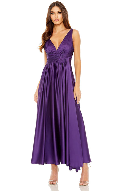 Ieena Duggal 56035 - Sleeveless Satin Long Dress Special Occasion Dresses 0 /Purple