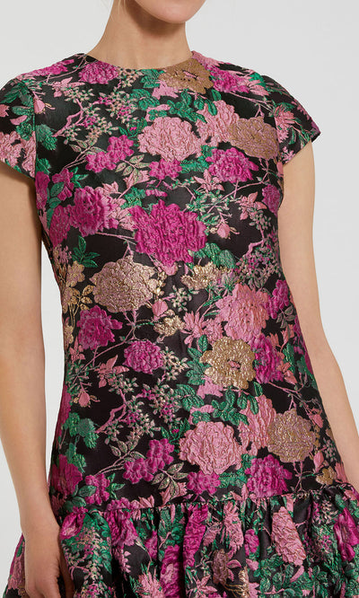 Ieena Duggal 56096 - Floral A-Line Dress with Ruffle Hem Homecoming Dresses