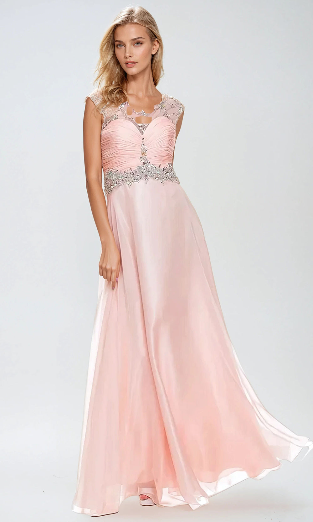 Juliet Dresses 560 - Cap Sleeve Ruched Bodice Gown Mother of the Bride Dresses