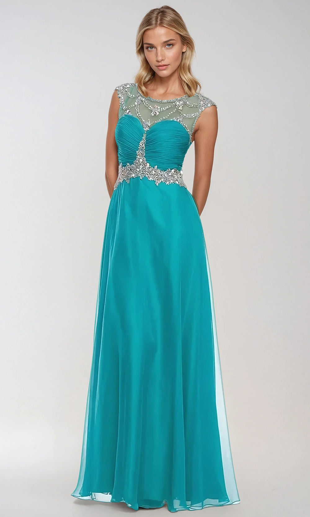 Juliet Dresses 560 - Cap Sleeve Ruched Bodice Gown Mother of the Bride Dresses