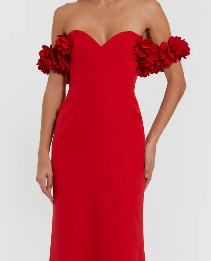 Ieena Duggal 56131 - Sweetheart Crepe Gown with Back Slit