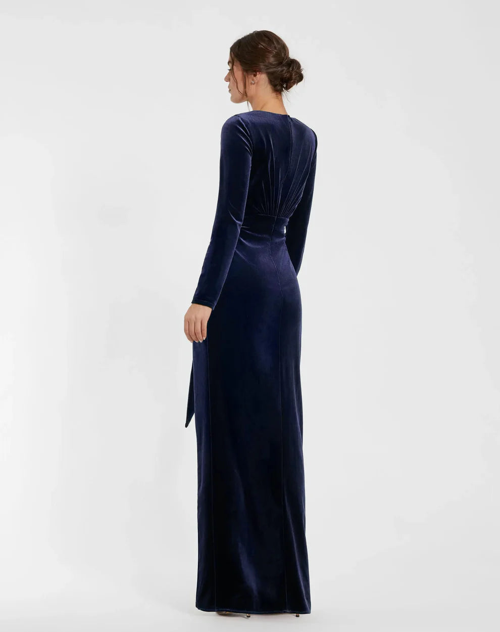 Ieena Duggal 56143 - Long Sleeve Velvet Evening Gown