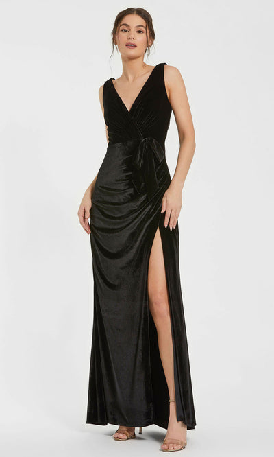 Ieena Duggal 56144 - Sleeveless Slit Velvet Evening Gown Prom Dresses