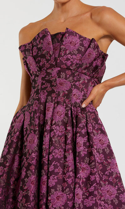 Ieena Duggal 56159 - Floral Bodice Straight Neckline Dress Homecoming Dresses