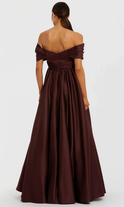 Mac Duggal 56188 - Twisted Bodice Short Sleeve Evening Gown Ball Gowns