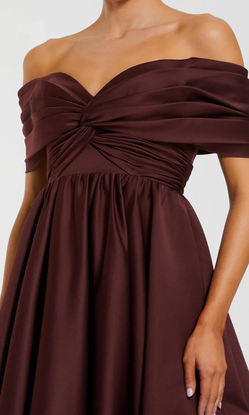 Mac Duggal 56188 - Twisted Bodice Short Sleeve Evening Gown Ball Gowns