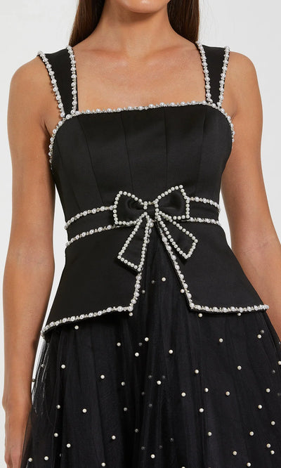 Ieena Duggal 56206 - Square Neck Pearl Embellished Dress Homecoming Dresses