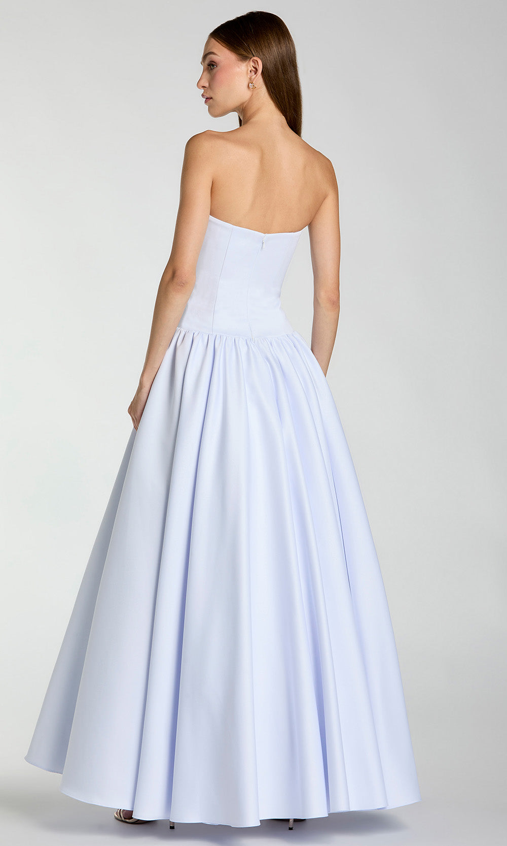 Mac Duggal 56270 - Straight Neckline Gathered A-Line Gown Prom Dresses in Blue