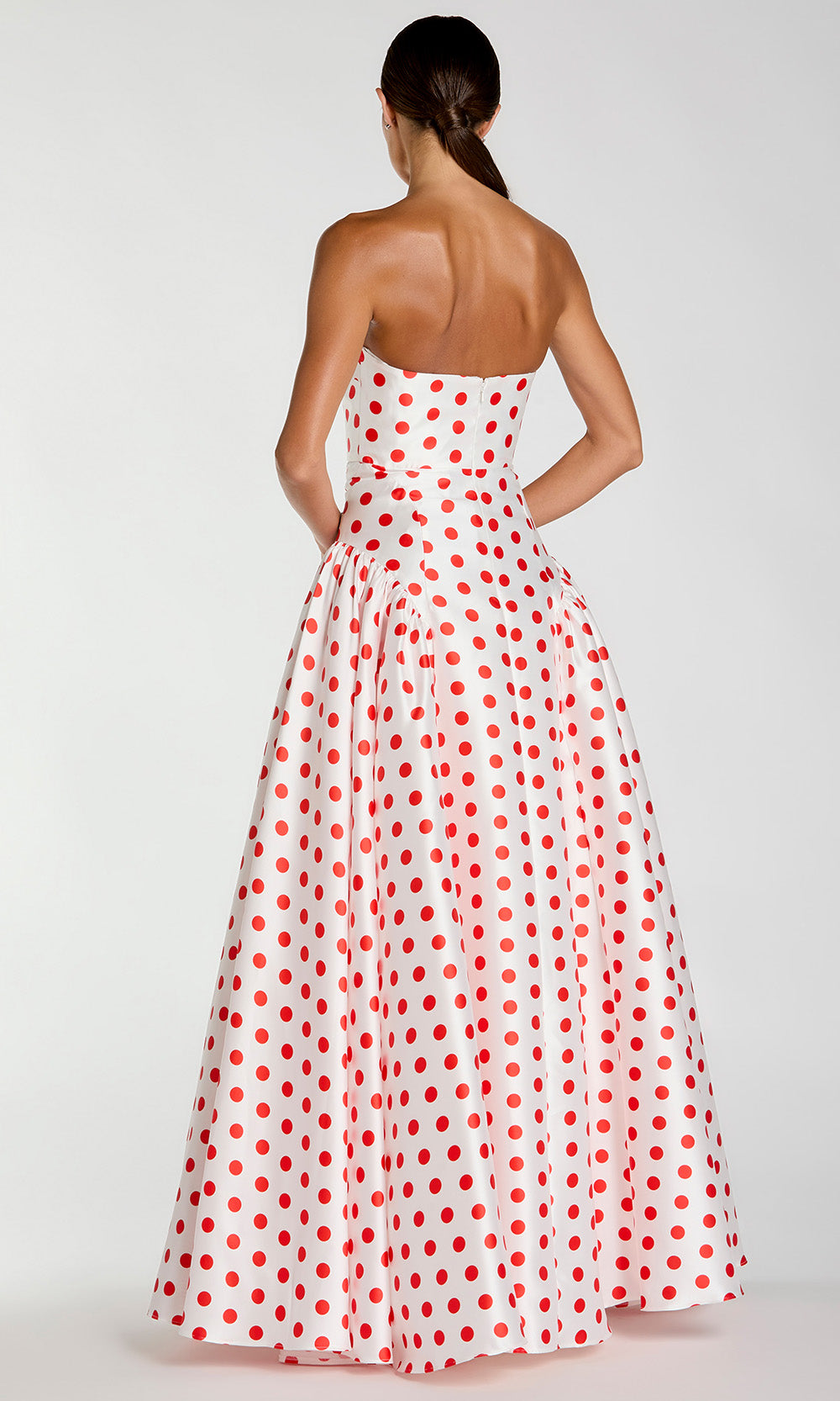 Mac Duggal 56283 - Straight Neckline Polka-Dot Evening Gown Prom Dresses in White and Multi
