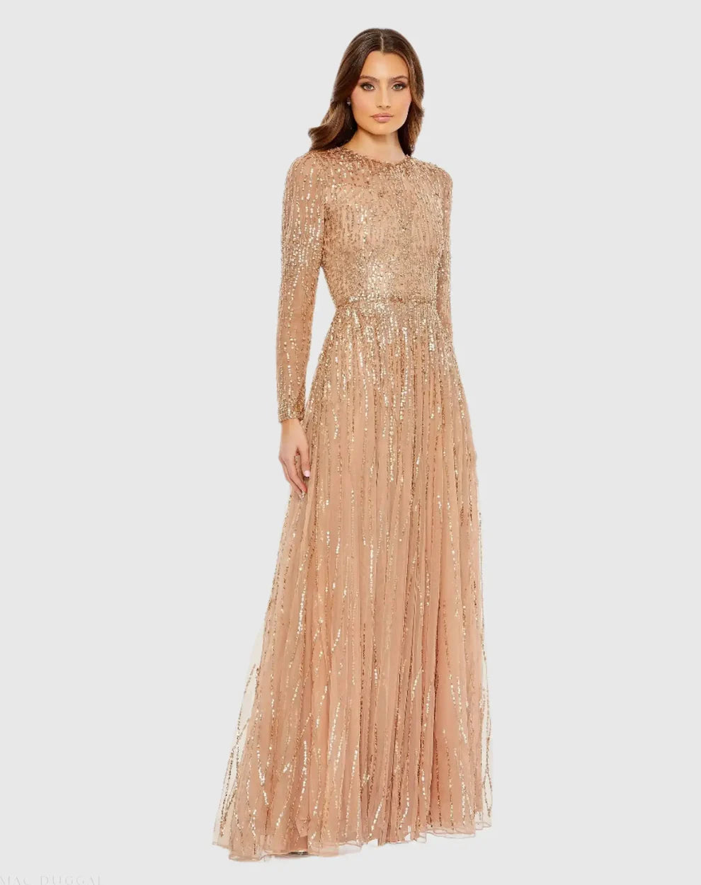 Mac Duggal 5636 - Sheer Insert A-Line Gown