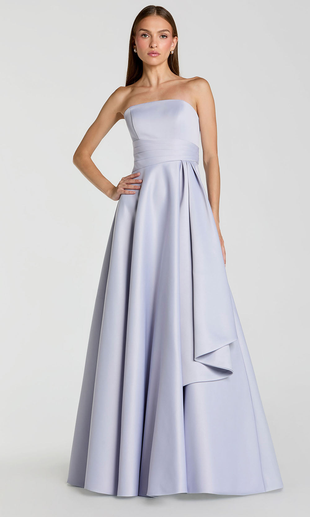 Mac Duggal 56425 - Straight Across Draped Detail Ballgown Prom Dresses in Purple