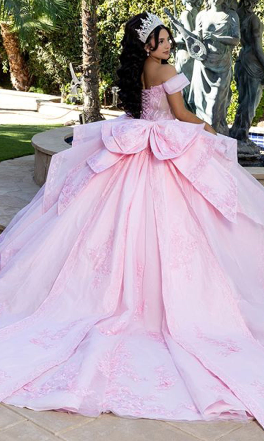 May Queen LK304 - Convertible Corset Ballgown Mini Dress Quinceanera Dresses in Pink 