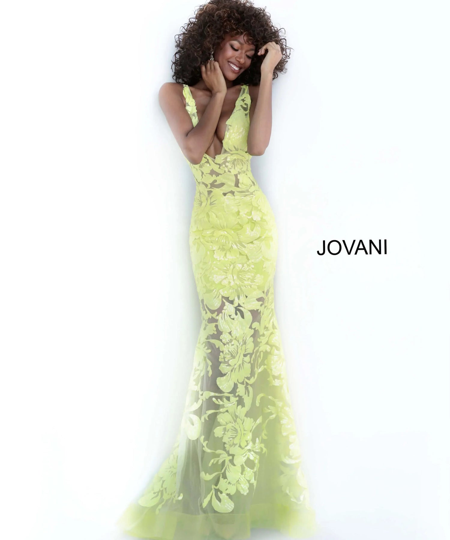 Jovani 60283 - Sequin Sheer Fitted Prom Gown