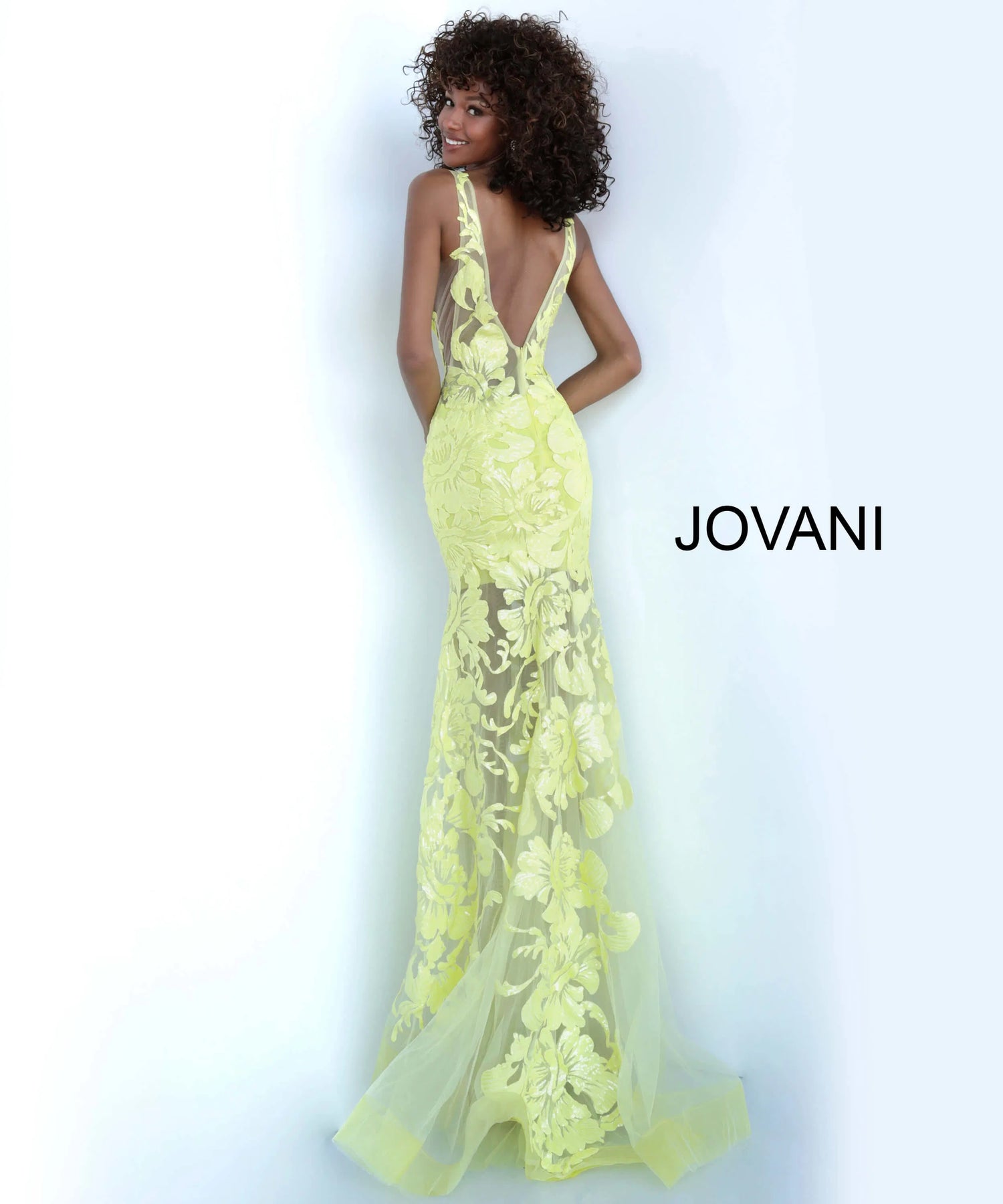 Jovani 60283 - Sequin Sheer Fitted Prom Gown