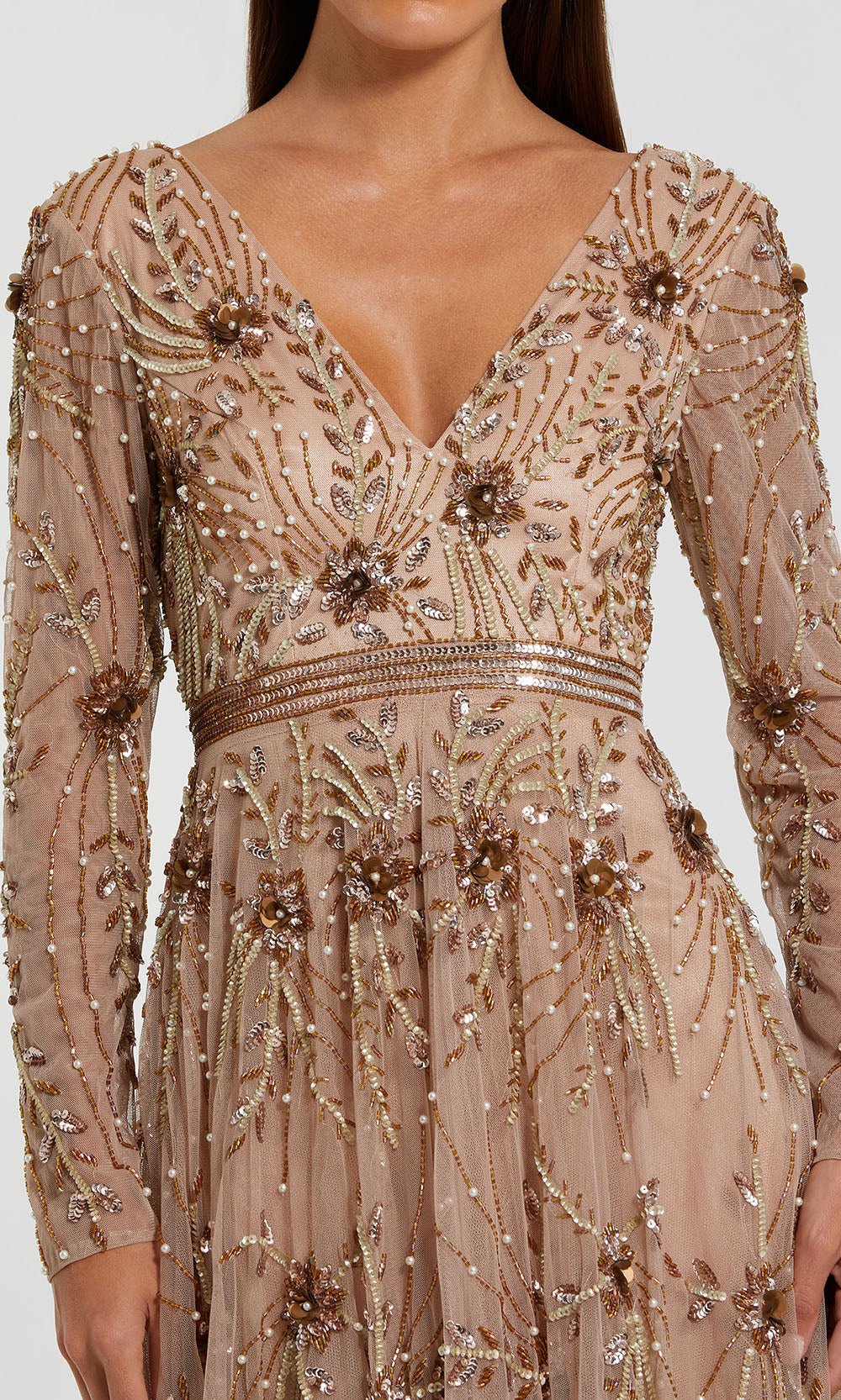 Mac Duggal 6086 - Fully Beaded A-Line Evening Gown Mother of the Bride Dresses