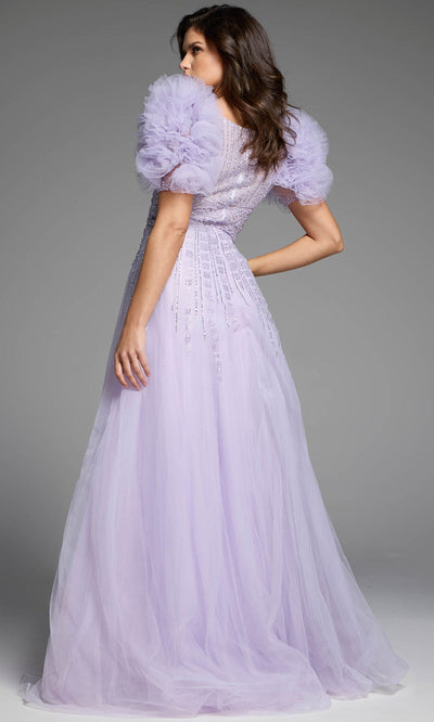 Jovani 61026 - Square Neck Beaded Tulle Gown Formal Gowns