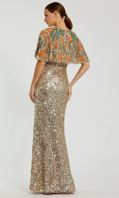 Mac Duggal 6120 - High Neck Capelet Long Gown Mother of the Bride Dresses