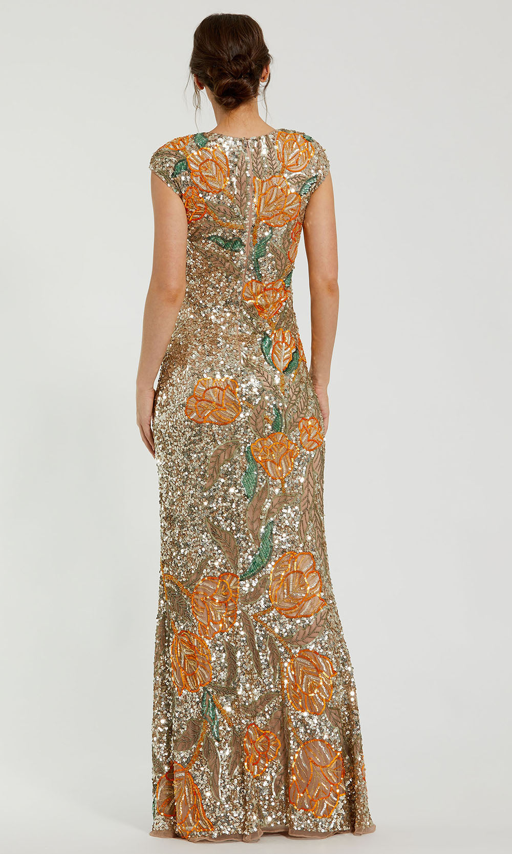 Mac Duggal 6121 - Cap Sleeve Allover Sequin Evening Gown Formal Gowns