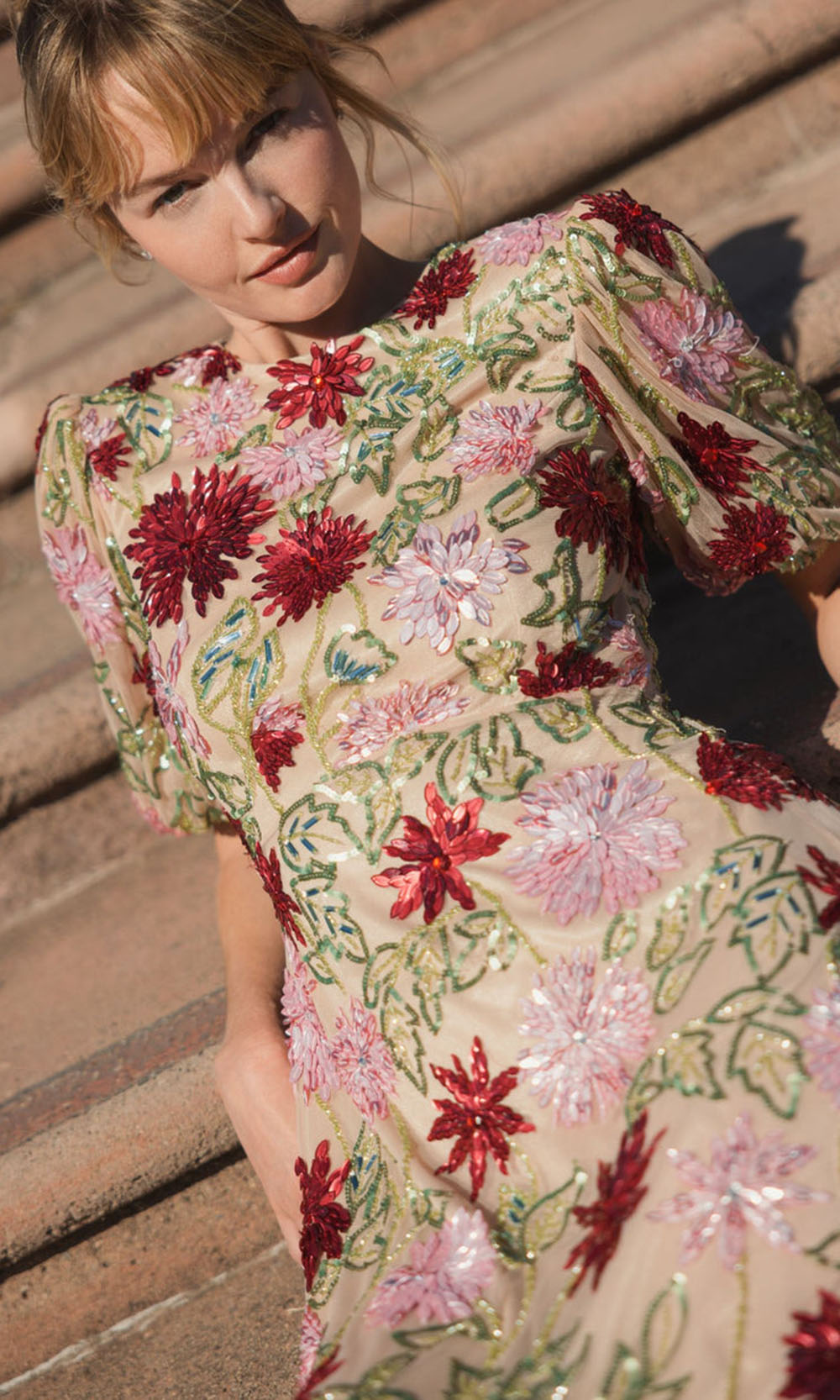 Mac Duggal 6125 - Beaded Mesh Puff Sleeve Gown Mother of the Bride Dresses