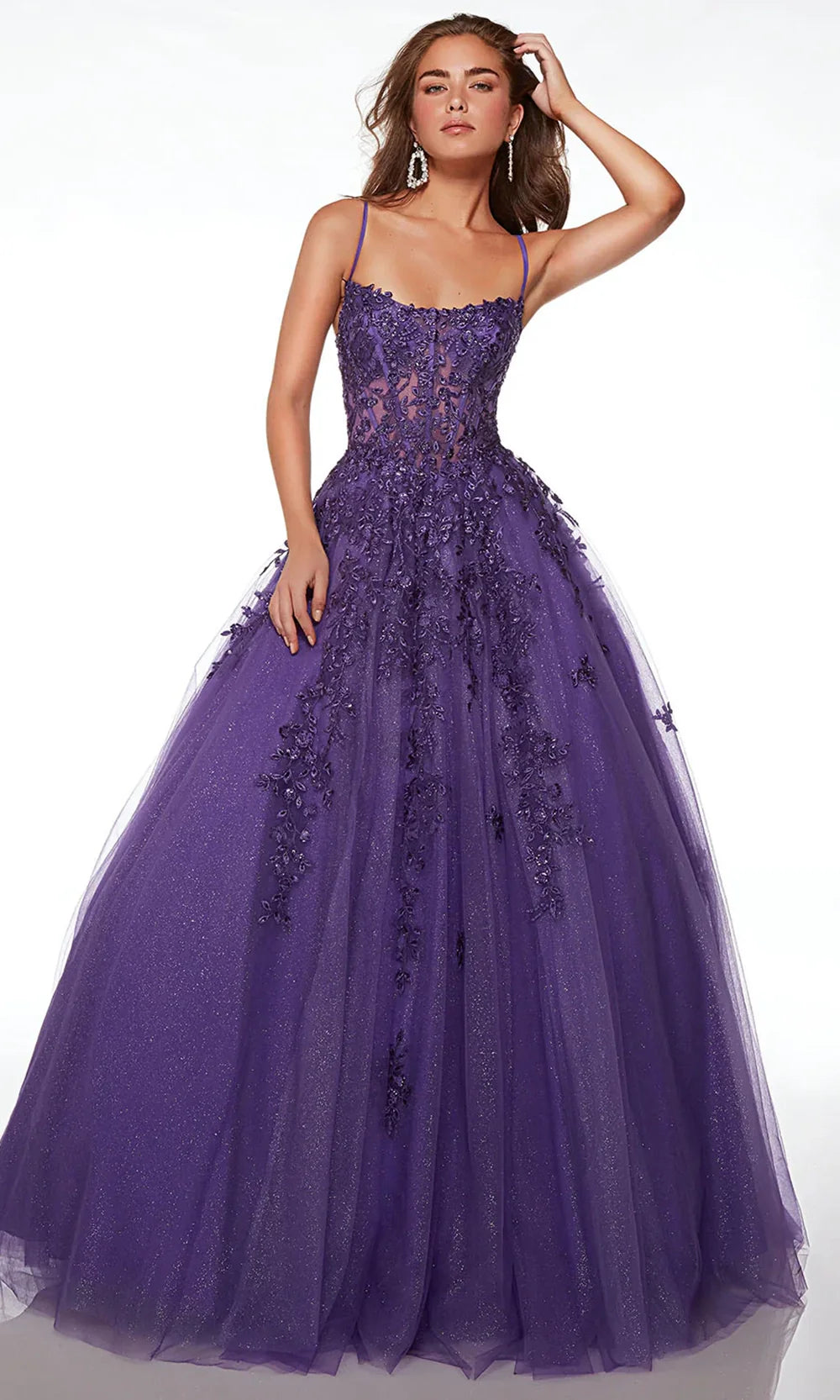 Alyce Paris 61591 - V Neck Illusion Corset Ballgown Ball Gowns