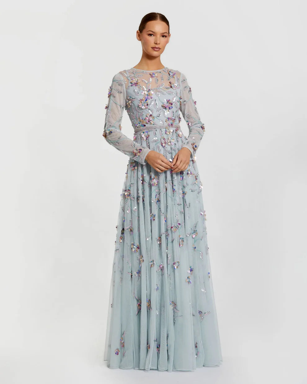 Mac Duggal 6183 - Illusion Jewel Embellished A-Line Gown
