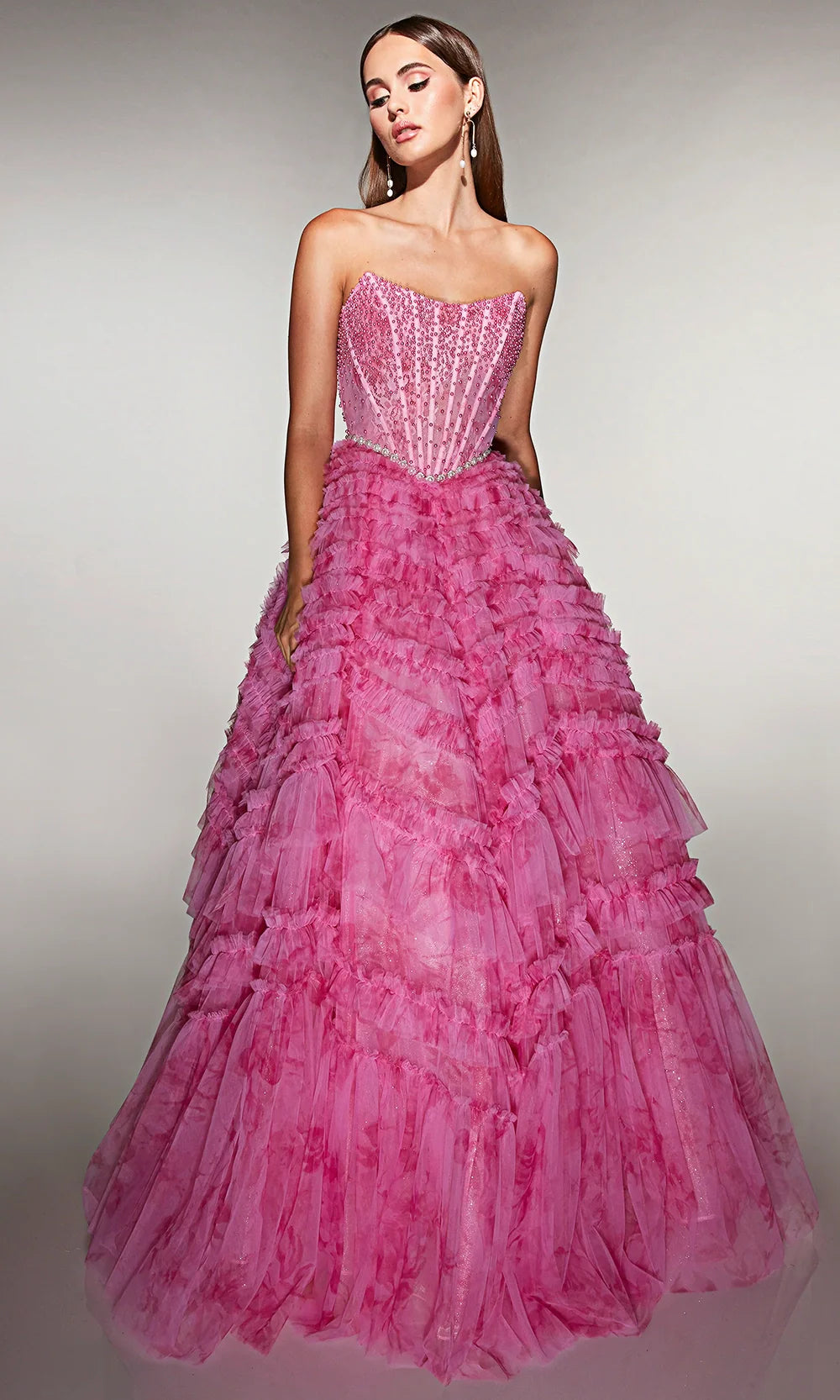 Alyce Paris 61981 - Tiered Corset Style Formal Dress Ball Gowns