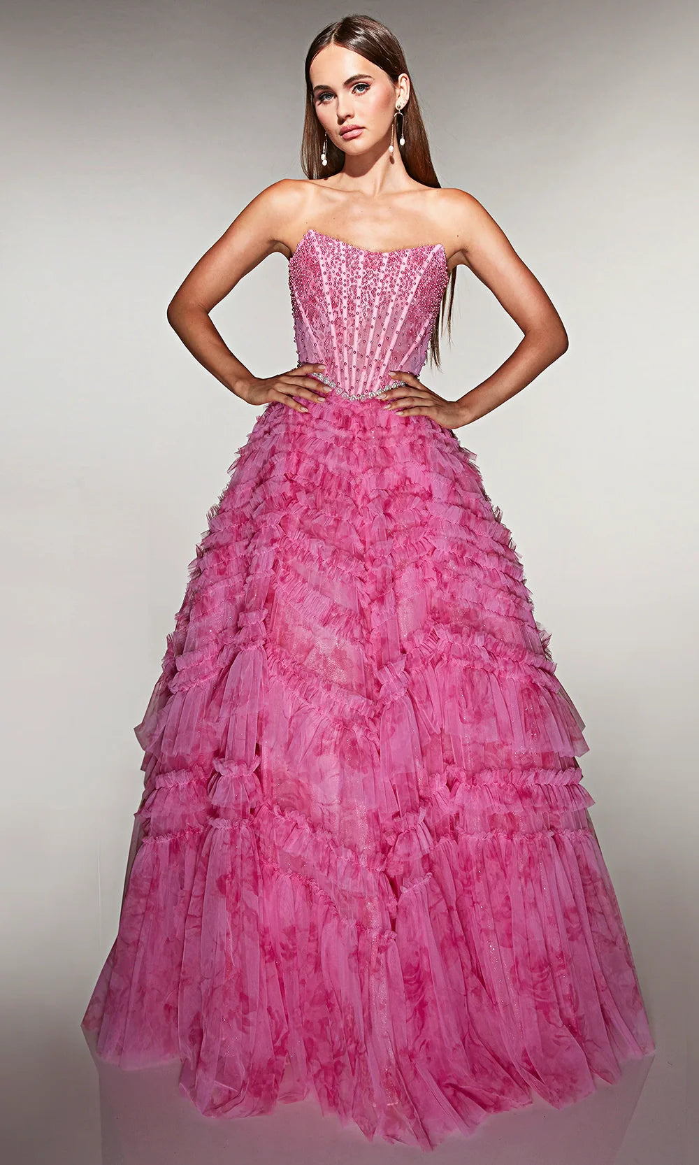 Alyce Paris 61981 - Tiered Corset Style Formal Dress Ball Gowns