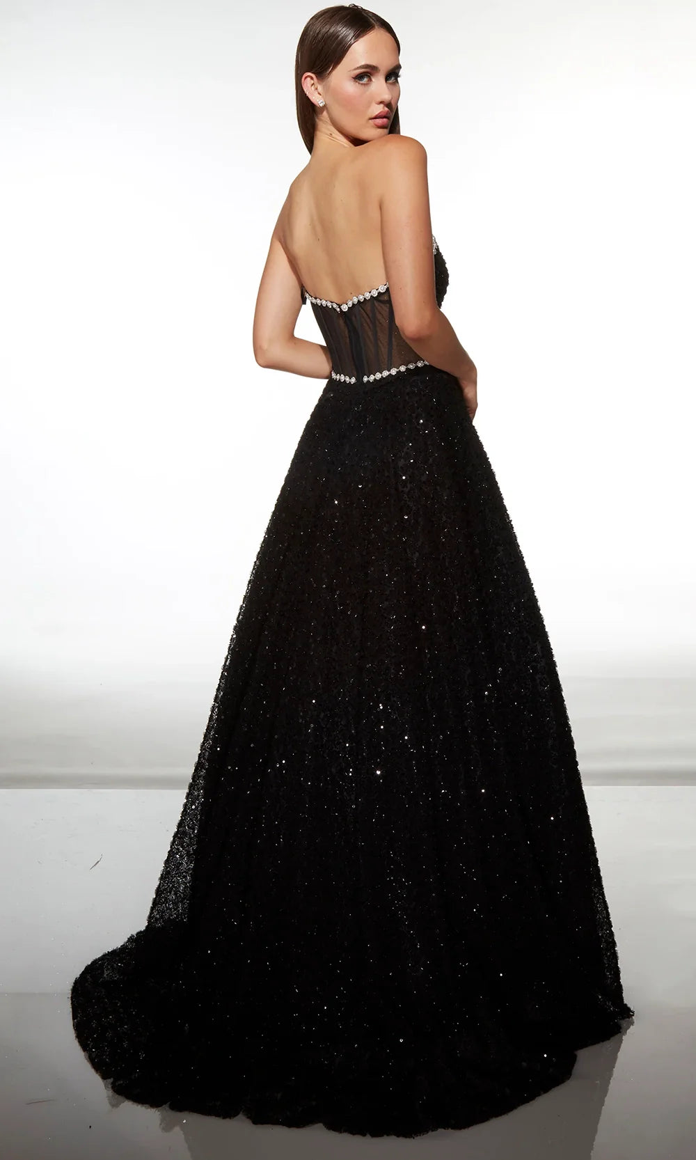 Alyce Paris 61982 - Sequined Ballgown with High Slit Ball Gowns
