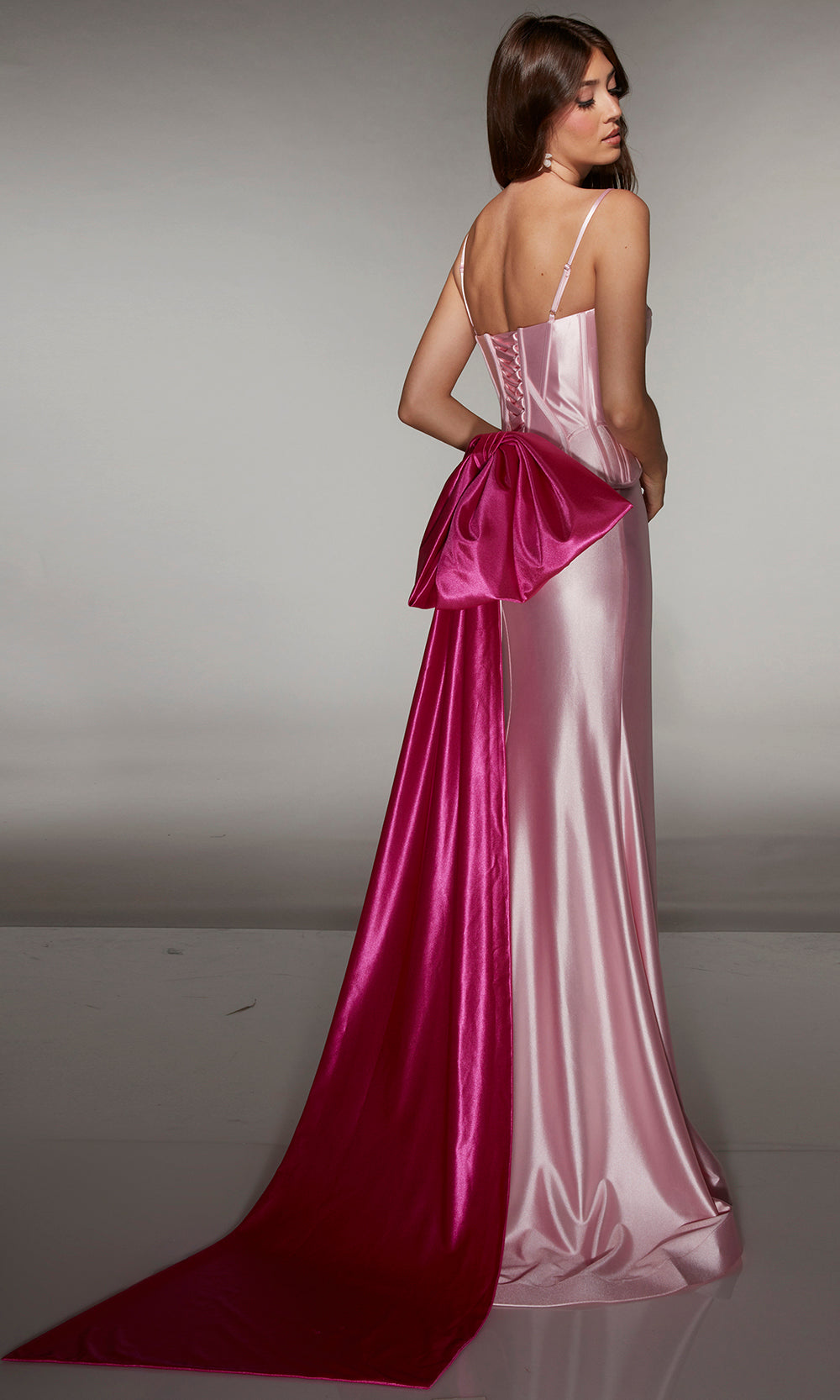 Alyce Paris 61983 - Elegant Slit Gown with Statement Back Bow Prom Dresses