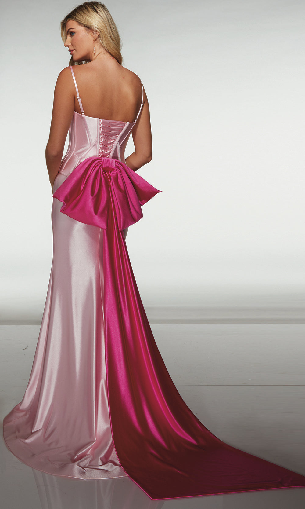 Alyce Paris 61983 - Elegant Slit Gown with Statement Back Bow Prom Dresses
