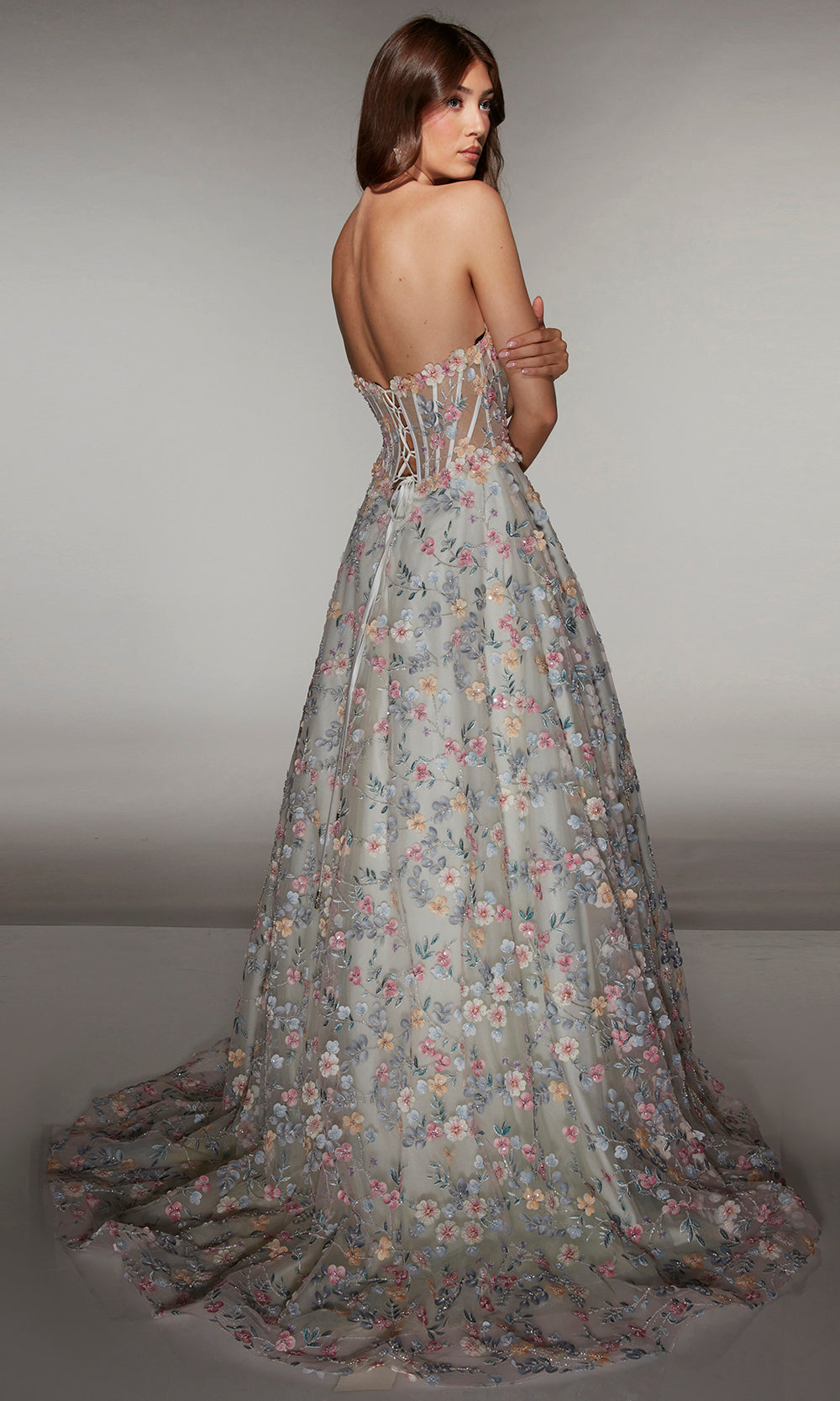 Alyce Paris 61986 - Strapless Boned Bodice Gown with Slit Prom Dresses