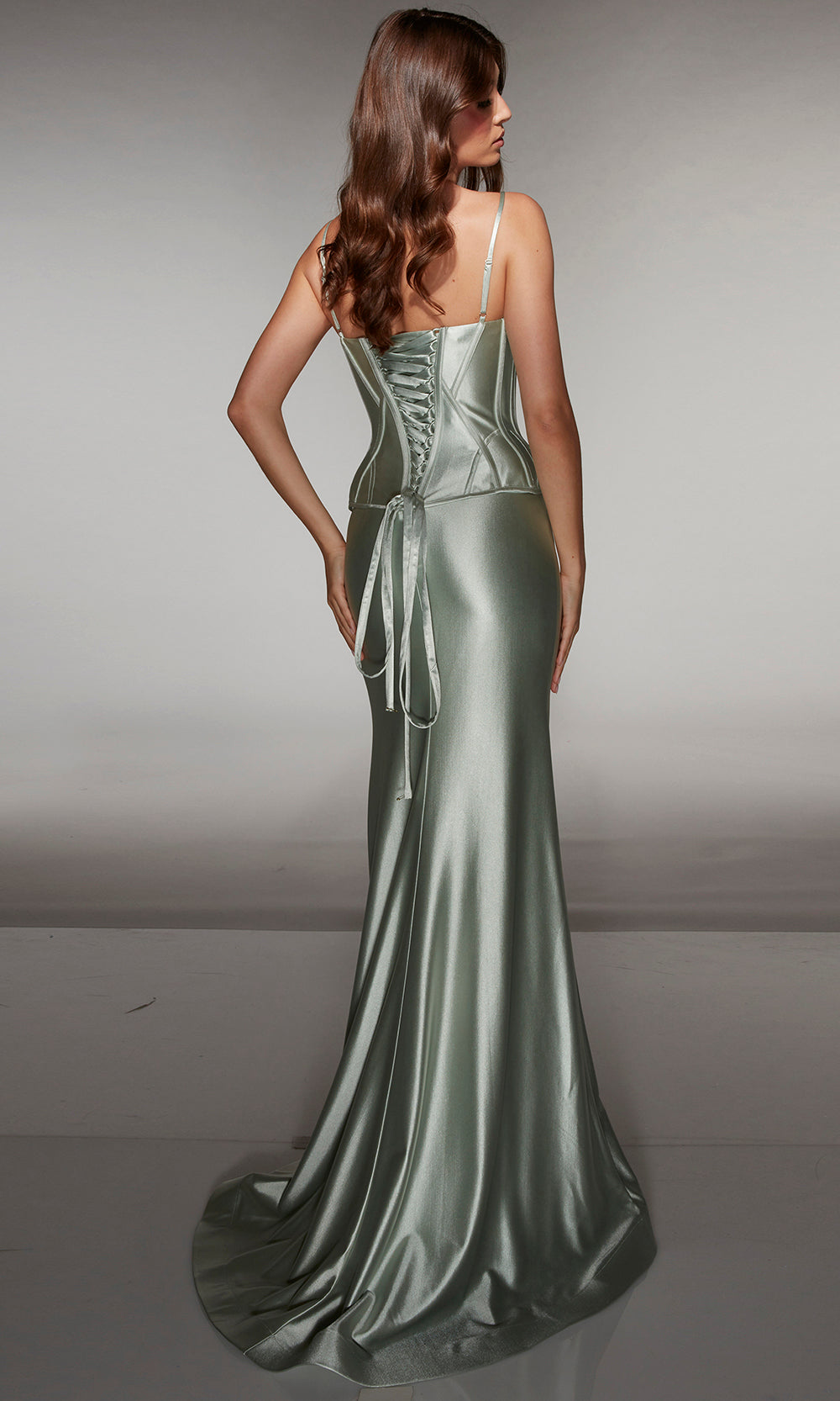 Alyce Paris 61991 - Lace-Up Back Satin Evening Dress Prom Dresses
