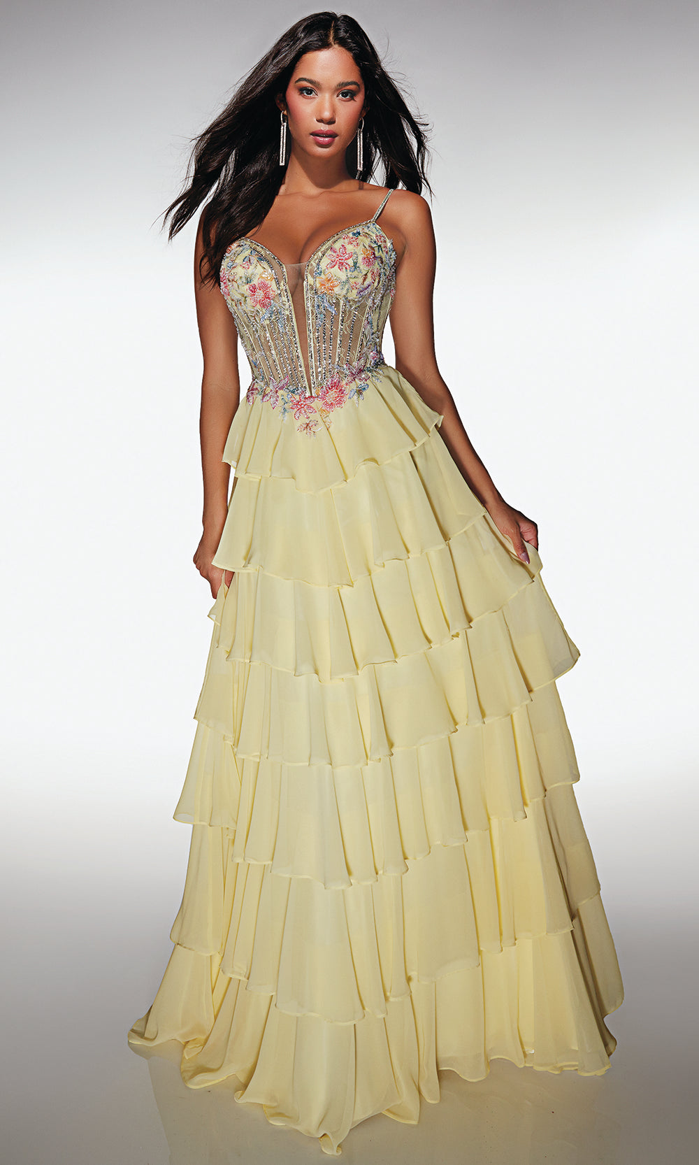 Alyce Paris 61993 - Tiered Ruffle Formal Dress Prom Dresses