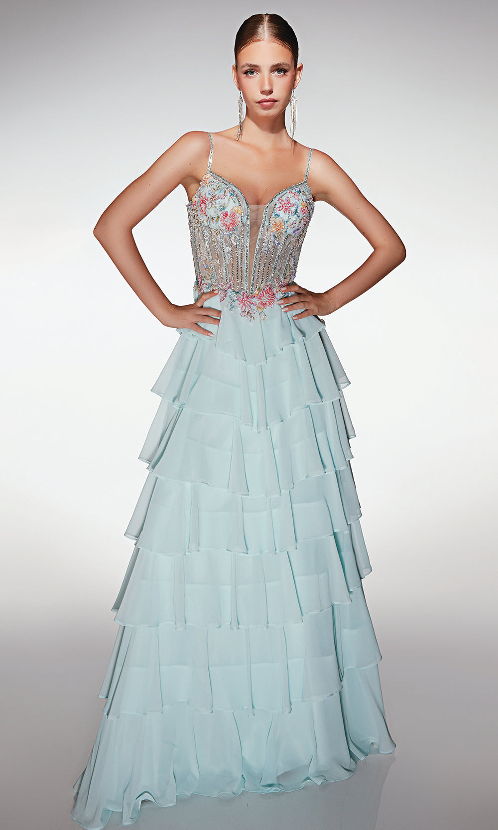 Alyce Paris 61993 - Tiered Ruffle Formal Dress Prom Dresses