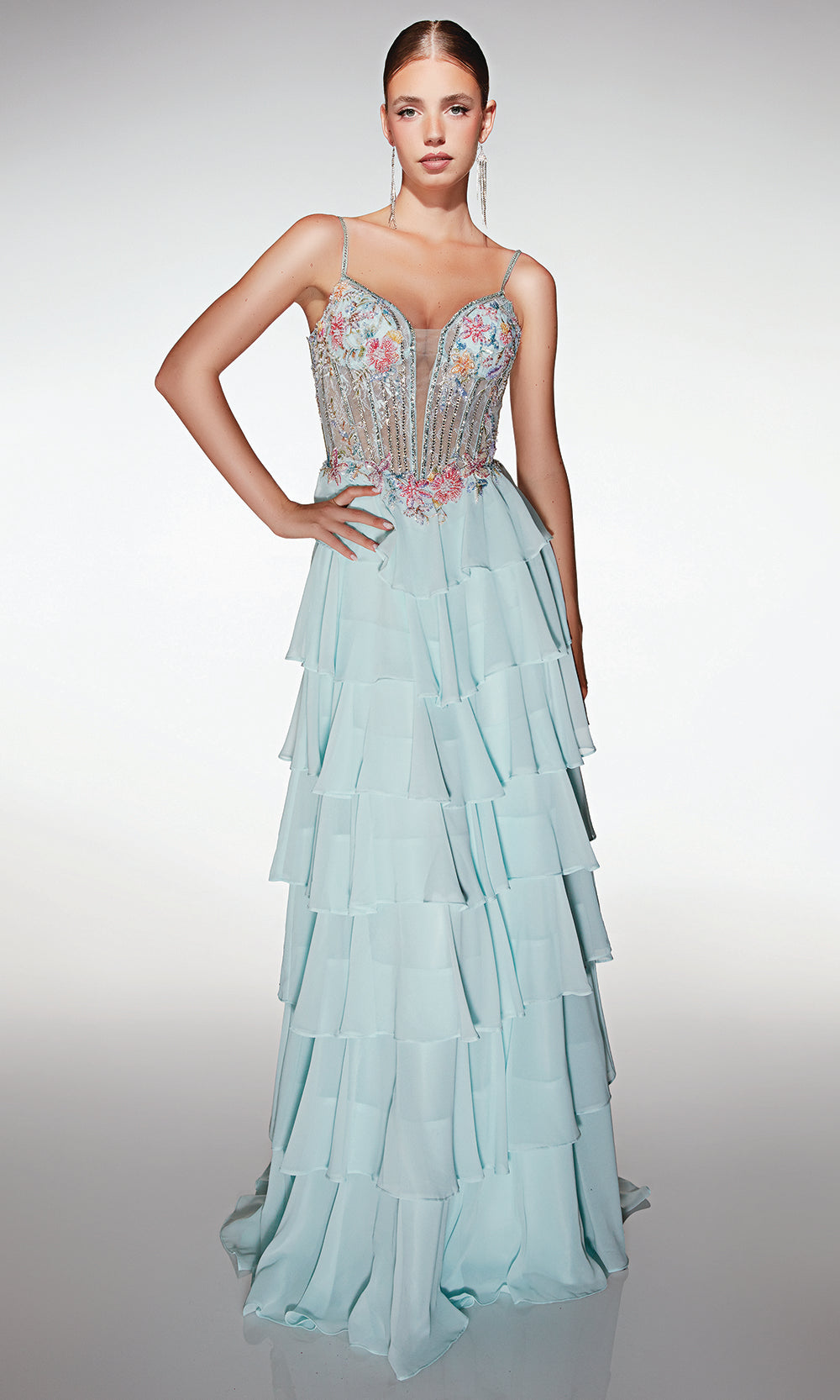 Alyce Paris 61993 - Tiered Ruffle Formal Dress Prom Dresses