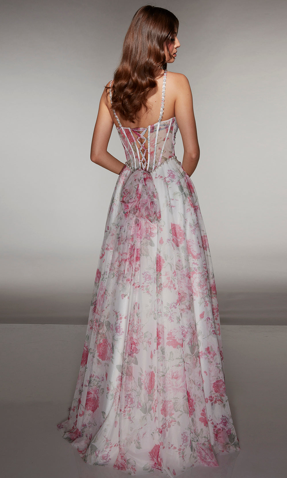 Alyce Paris 61994 - Printed A line dress with beaded straps Prom Dresses