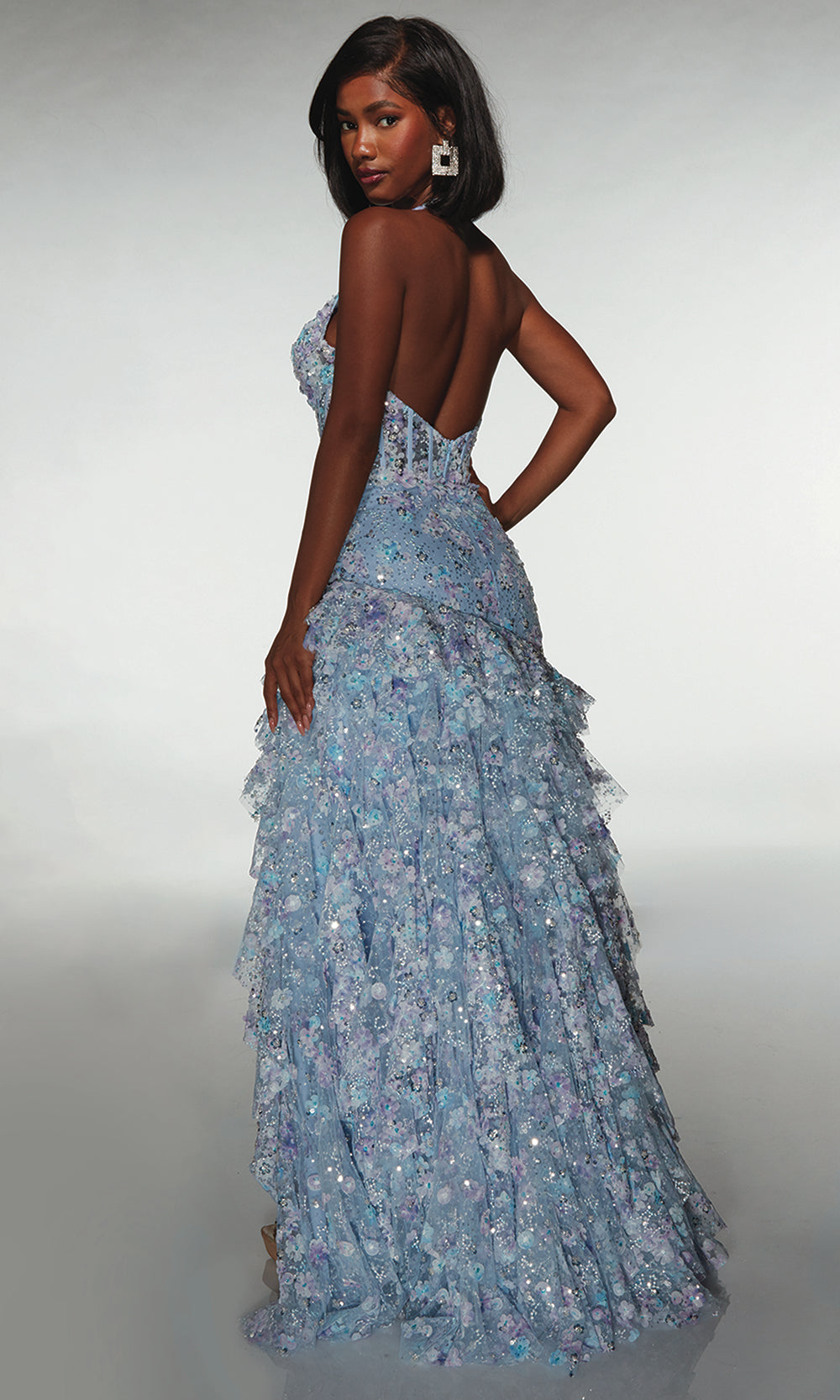 Alyce Paris 61999 - Floral Applique Halter Evening Dress Prom Dresses