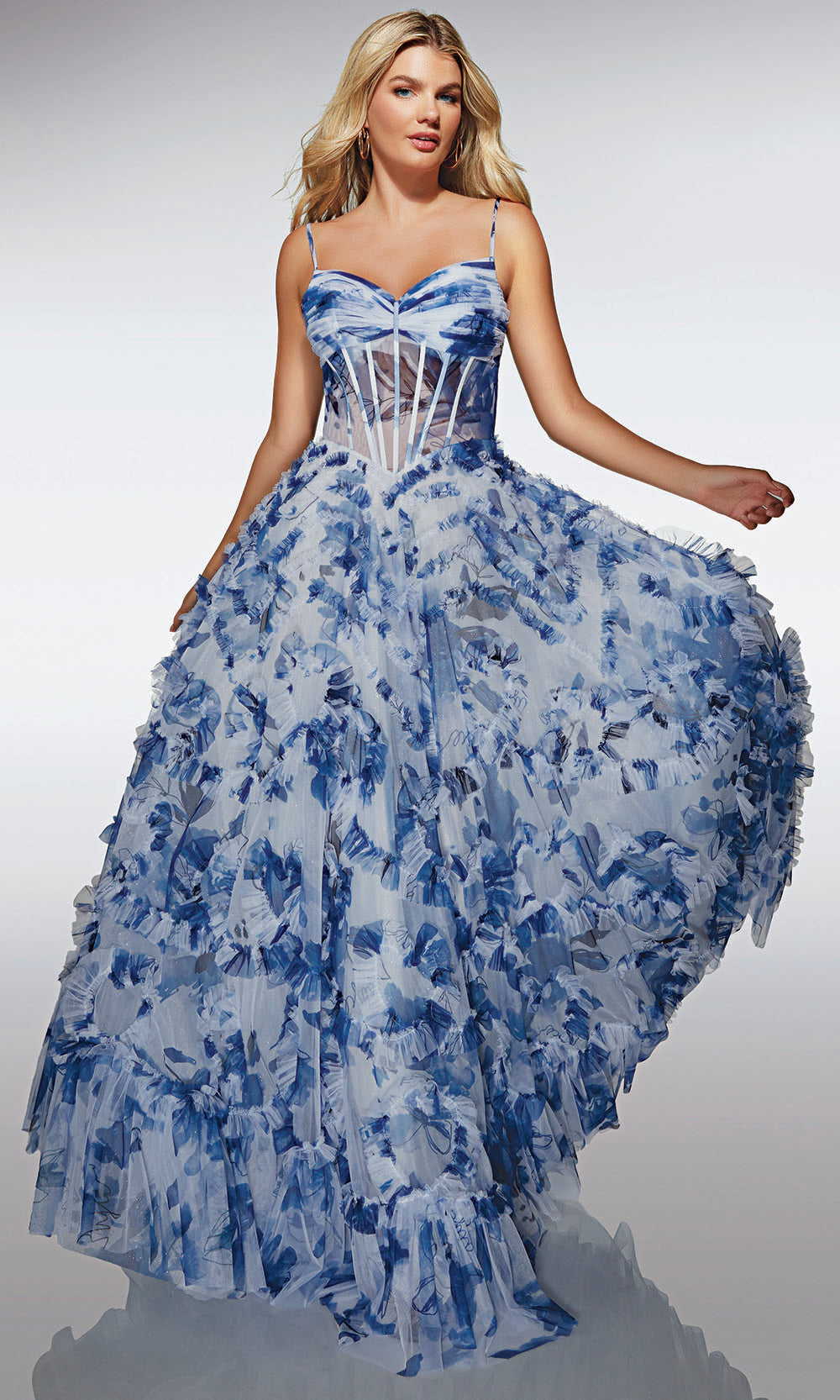 Alyce Paris 62003 - Layered A Line Dress with Lace Up Back Prom Dresses