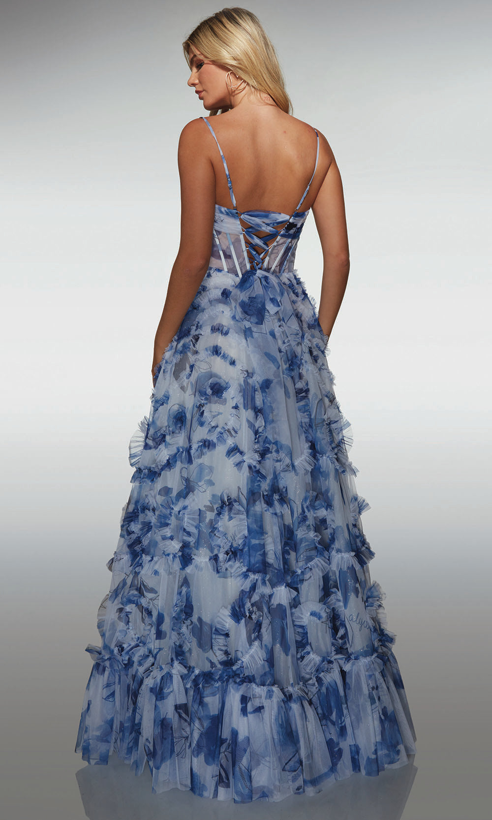 Alyce Paris 62003 - Layered A Line Dress with Lace Up Back Prom Dresses