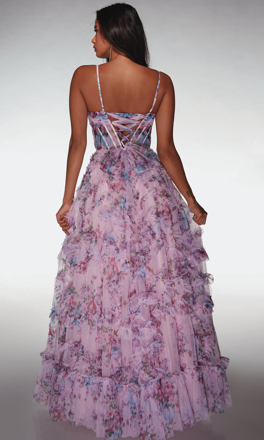 Alyce Paris 62003 - Layered A Line Dress with Lace Up Back Prom Dresses
