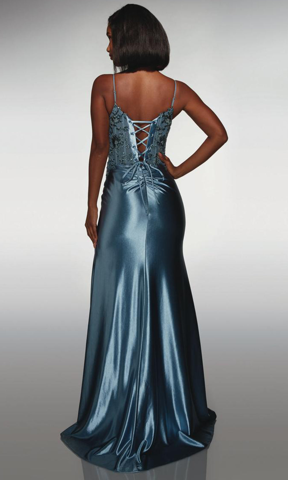 Alyce Paris 62006 - Fitted evening dress with lace up back and slit Prom Dresses