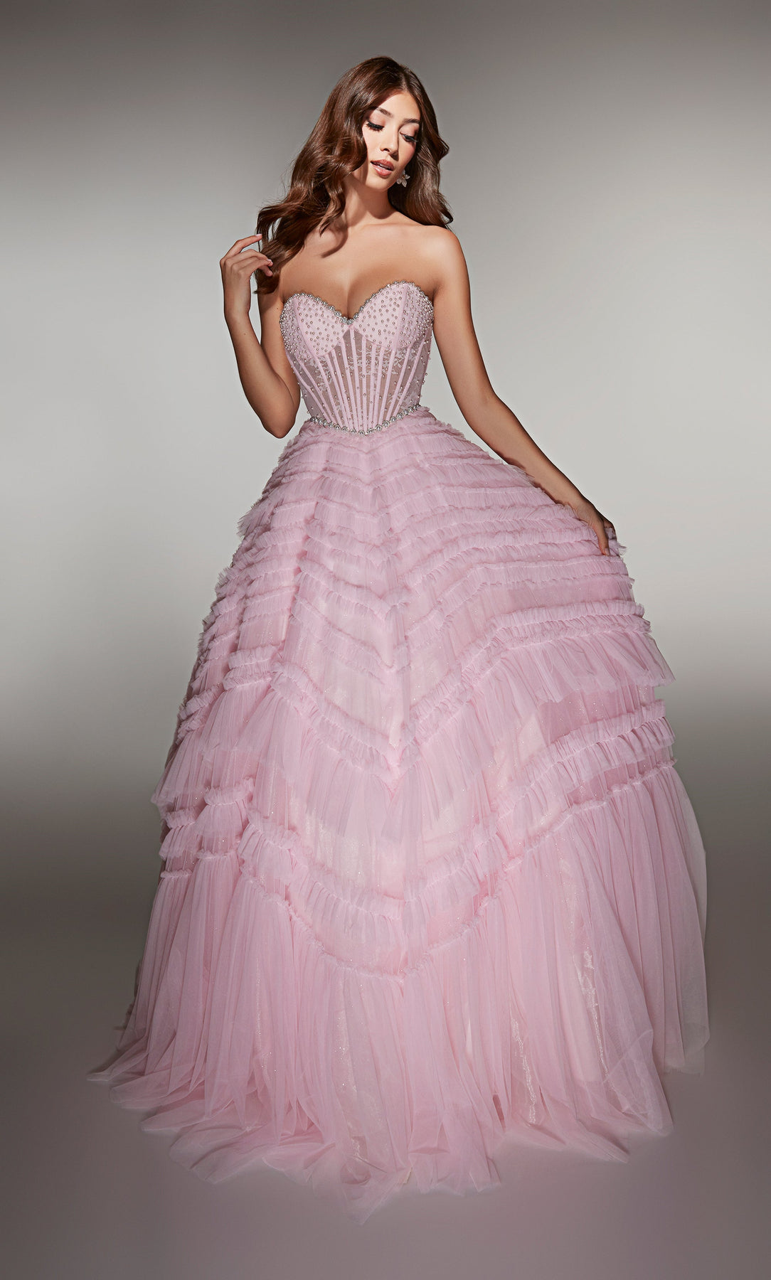 Alyce Paris 62008 - Sweetheart Corset Gown with Lace Up Back Special Occasion Dress