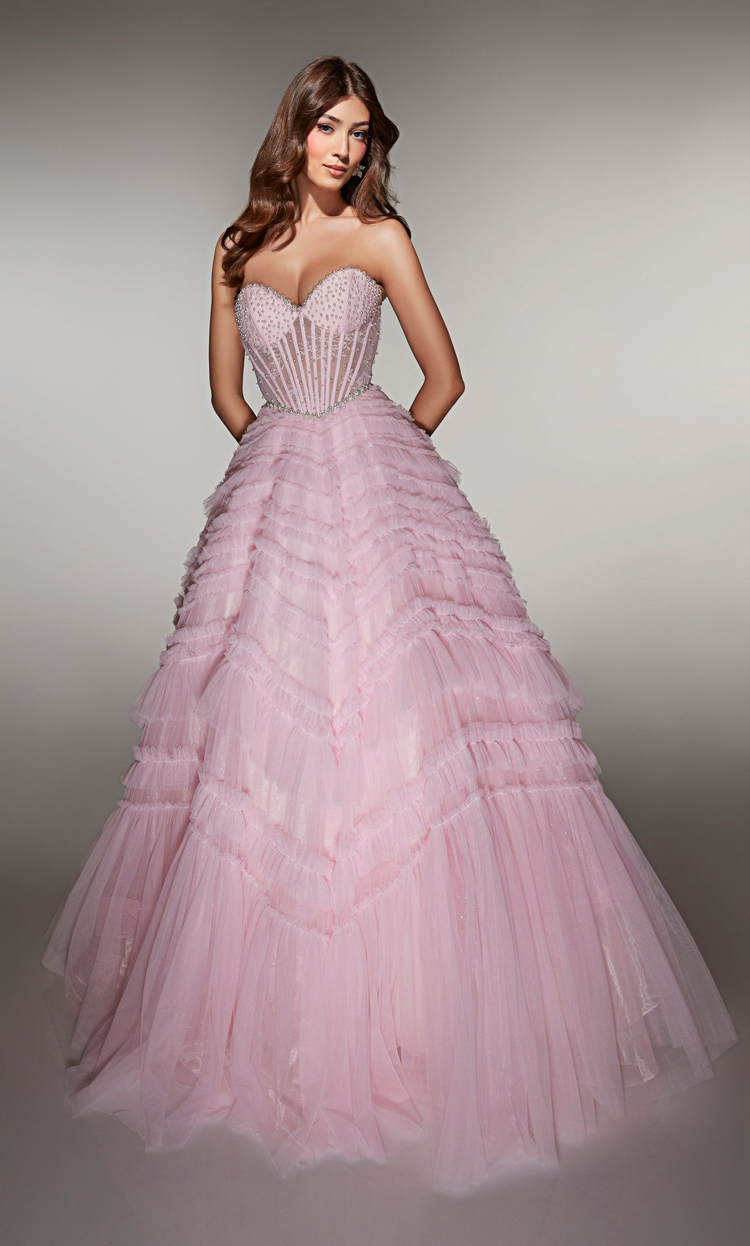 Alyce Paris 62008 - Sweetheart Corset Gown with Lace Up Back Special Occasion Dress