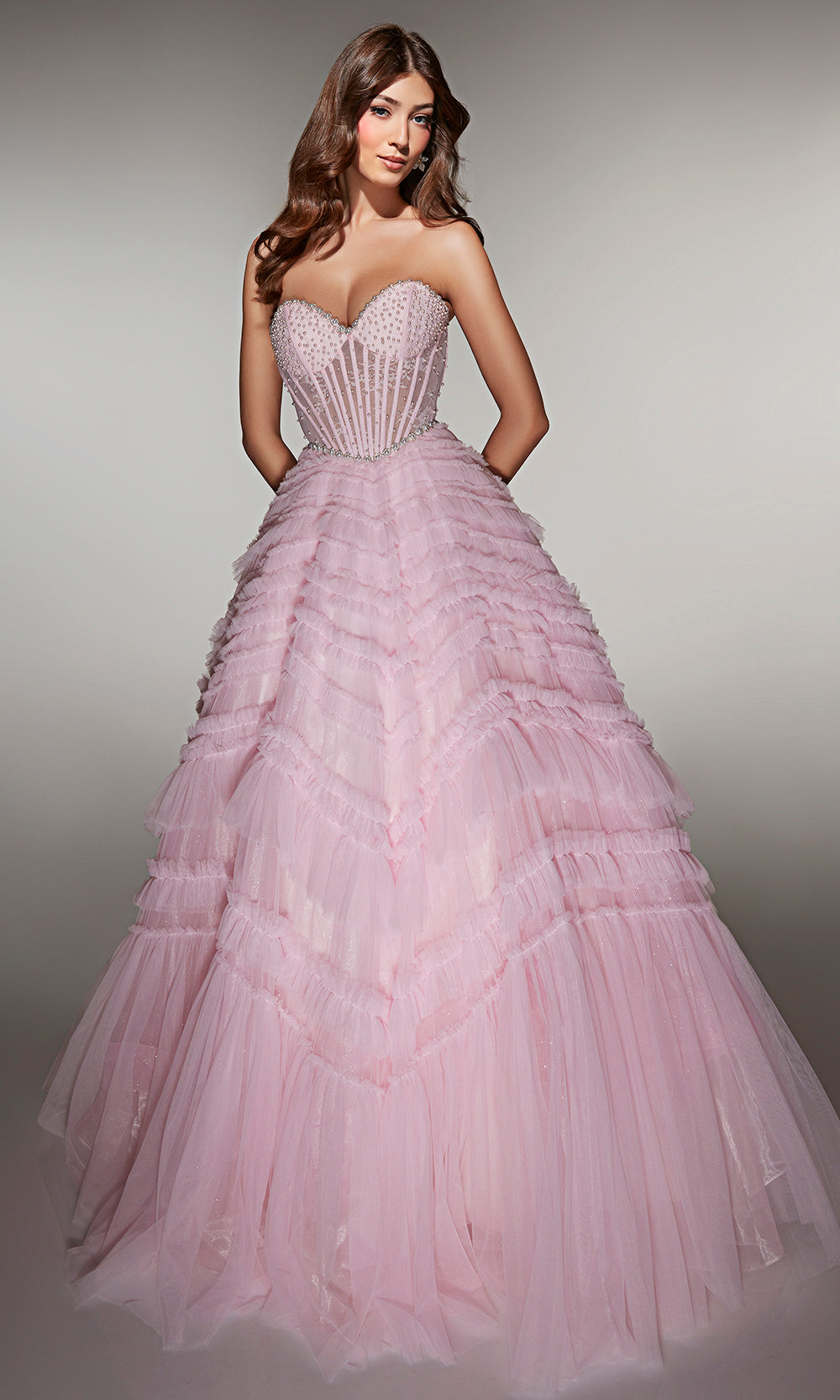 Alyce Paris 62007 - Beaded Corset Lace Up Ball Gown Prom Dresses