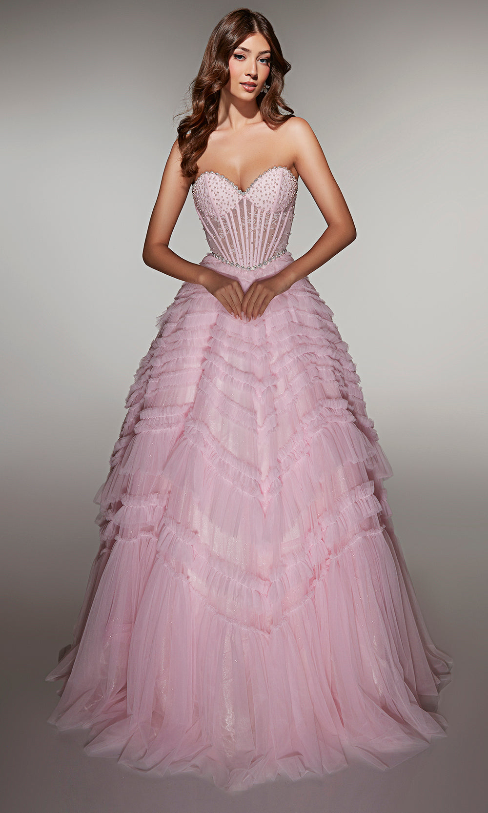 Alyce Paris 62007 - Beaded Corset Lace Up Ball Gown Prom Dresses